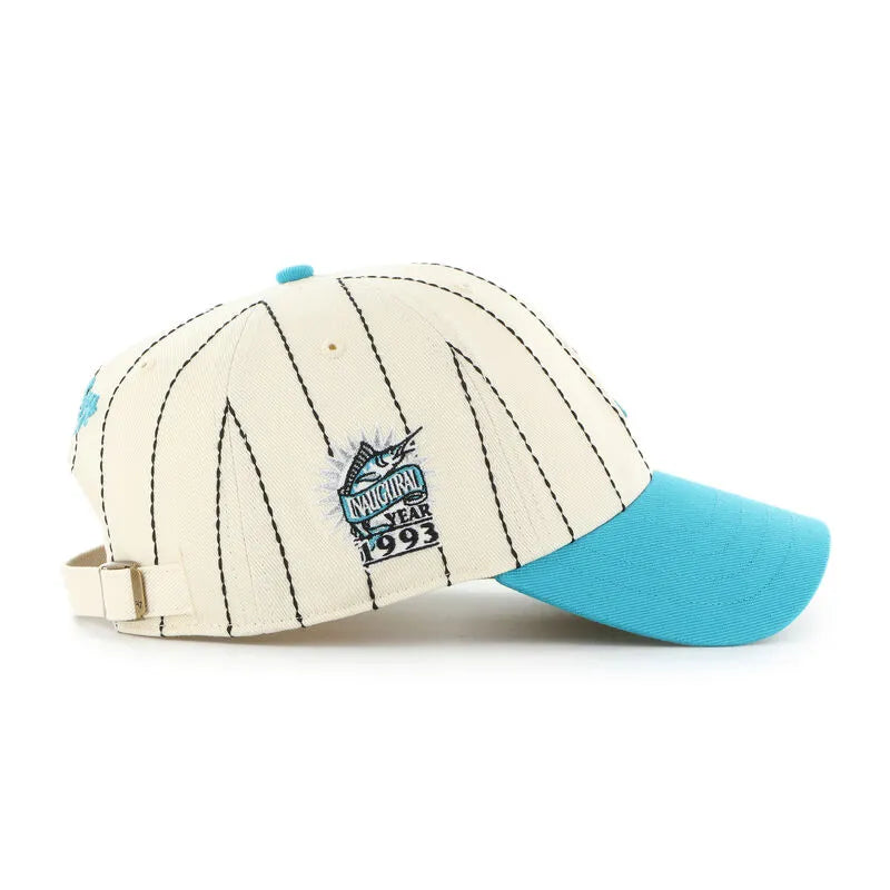 Miami Marlins Rawlings '47 Brand Pinstripe Clean Up Hat
