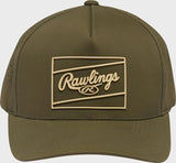 Rawlings Dark Green Laser Performance Patch Snapback Hat