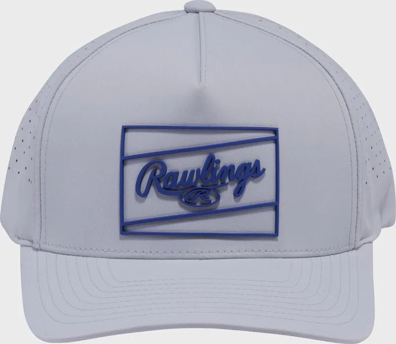 Rawlings Gray Laser Performance Patch Snapback Hat