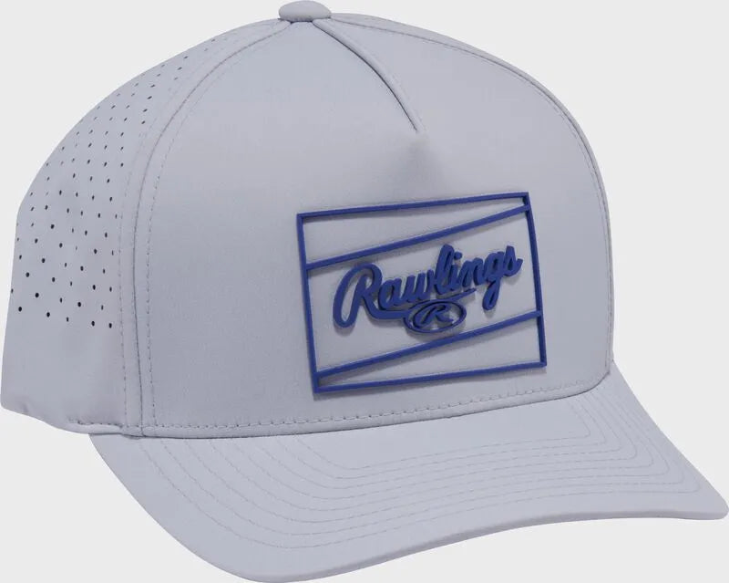 Rawlings Gray Laser Performance Patch Snapback Hat