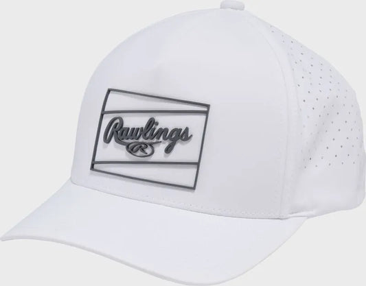 Rawlings White Laser Performance Patch Snapback Hat