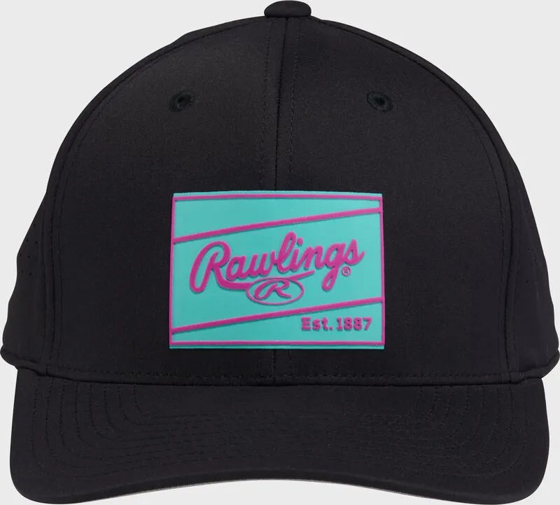 Rawlings Black Performance Curved Bill Snapback Hat