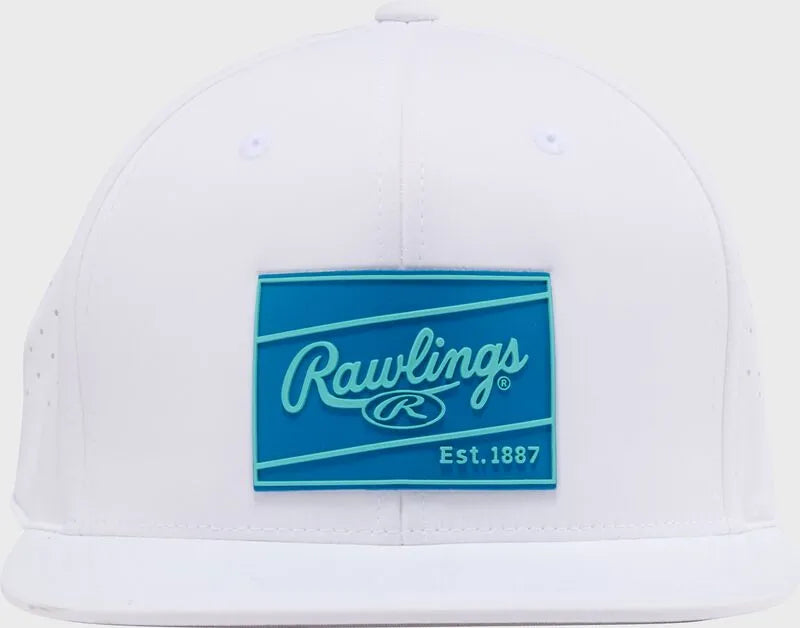 Rawlings White Performance Flat Bill Snapback Hat